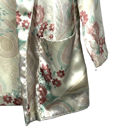 KHII Sportswear Jacket Womens 12 White Floral Paisley Print Lightweight Vintage - Picture 3 of 10